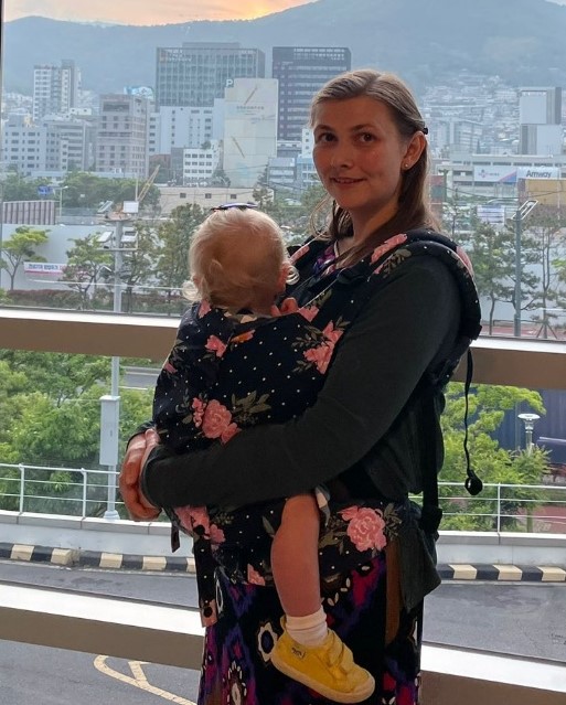 Selection of slings and baby carriers available to borrow